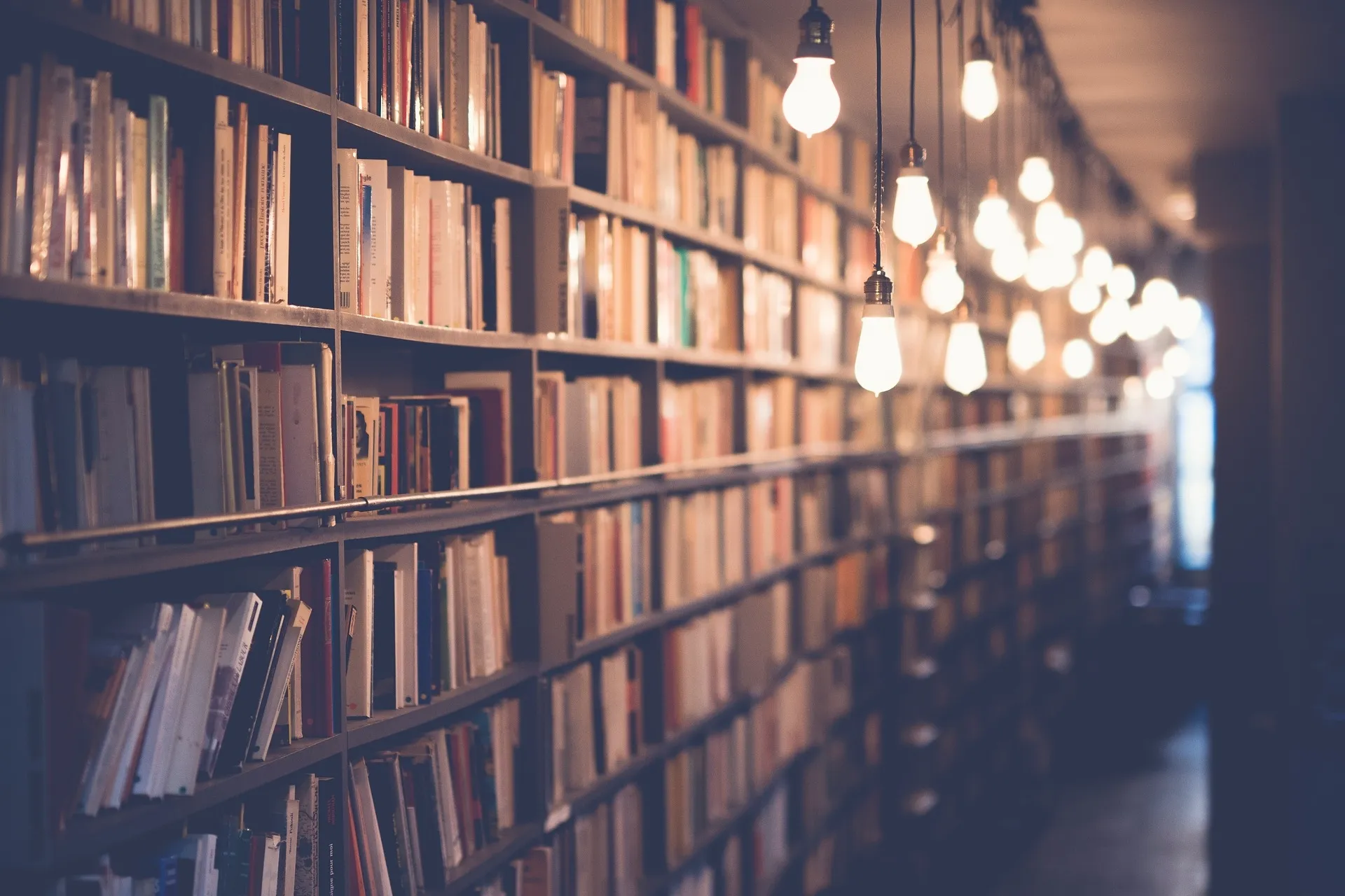 図書館のある大量の本